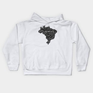 capoeira words black & white Kids Hoodie